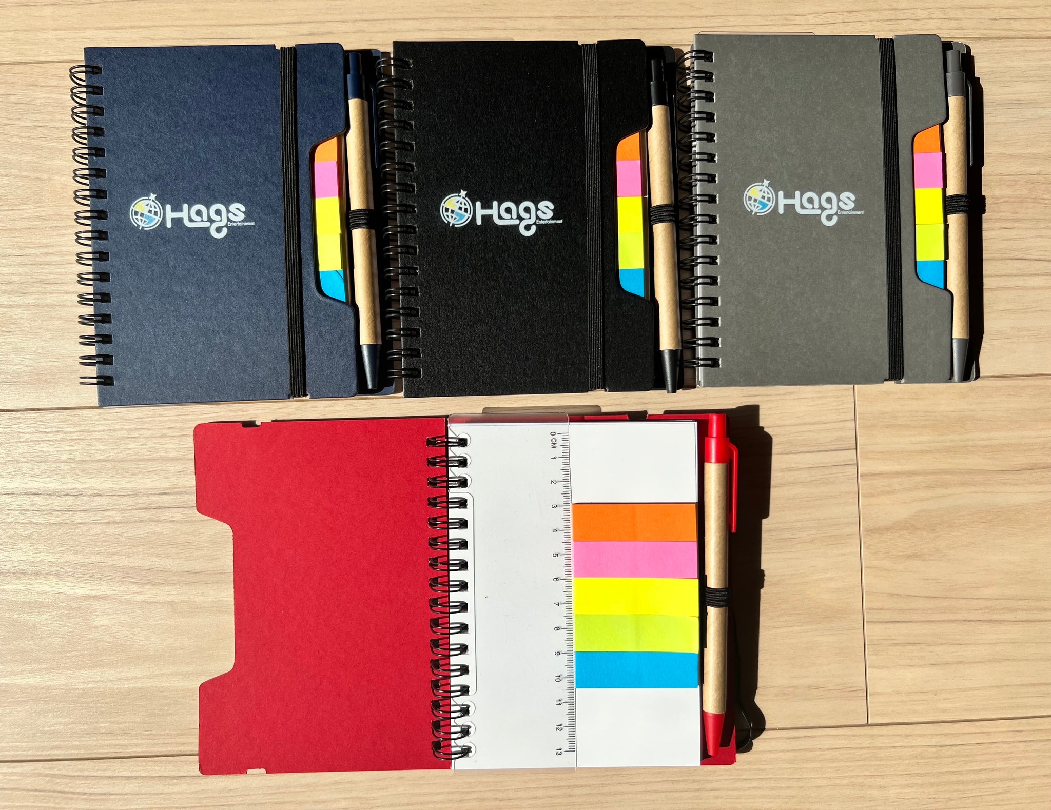 通販限定商品】Hagsポケットノート ポストイット/ボールペン/定規 付き